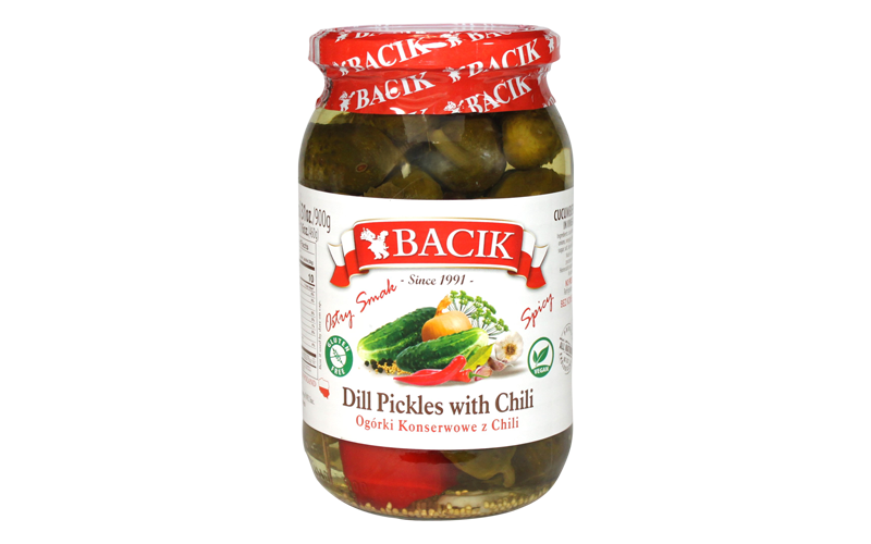 Dill Pickles with Spicy Chili