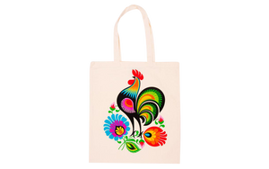 Rooster white cotton bag