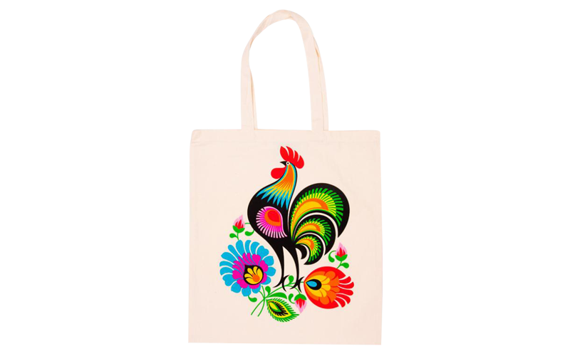 Rooster white cotton bag