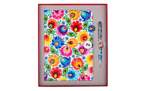Notebook and pen set - white Lowicz