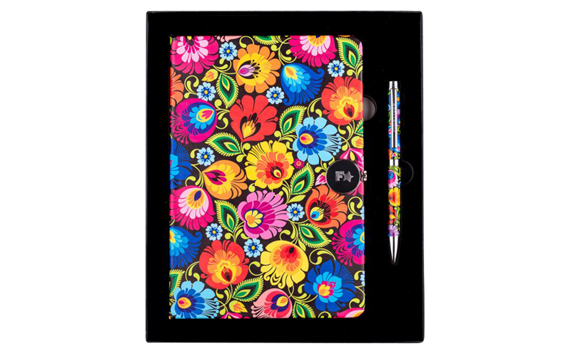 Notebook and pen set - black Lowicz