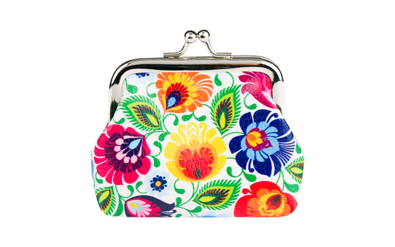 Small coin purse Lowicz white