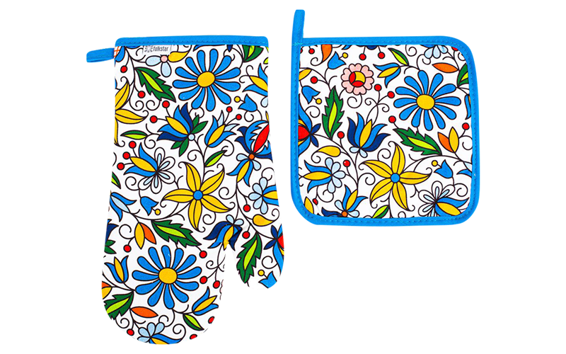 Oven mitt and pot holder - Kaszuby pattern
