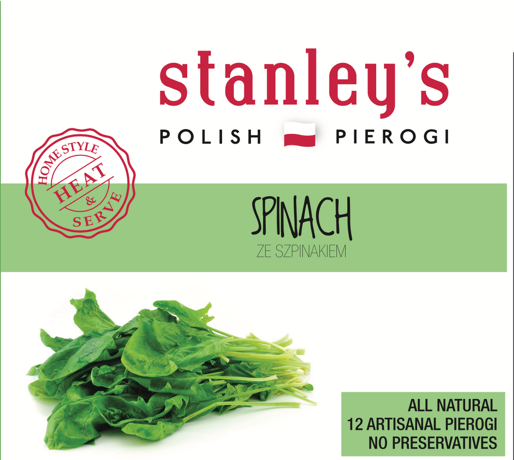 Spinach - 12 Artisanal Vegan Pierogi